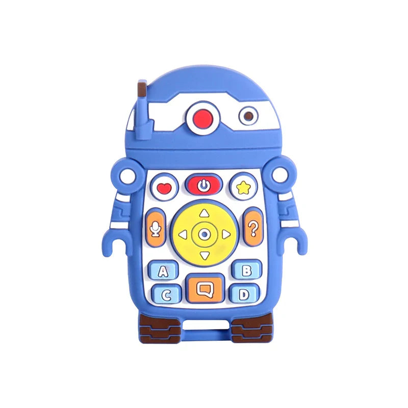 Hercules Bear Cartoon Baby Teether Toys - Interactive Robot Teething Toy with Soft Silicone Design